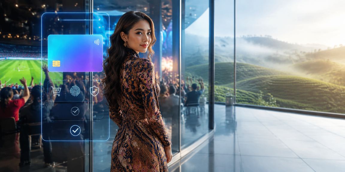 Malaysian user using the agh30 casino app with a batik motif in the background